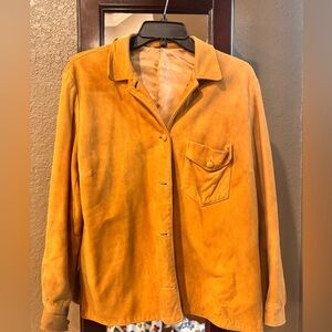 Vintage 1970s Leather Women's Light Brown Suede shirt Jacket